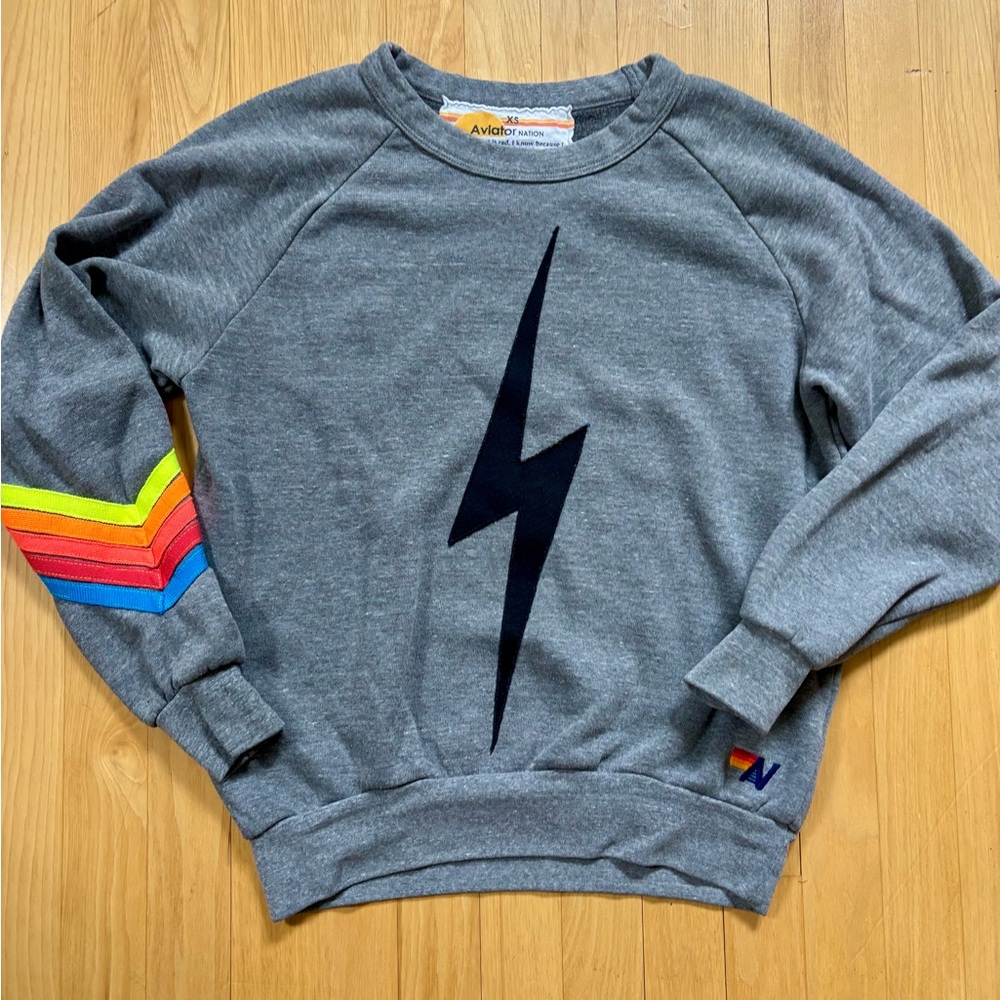 Aviator Nation- Gray Bolt Sweatshirt